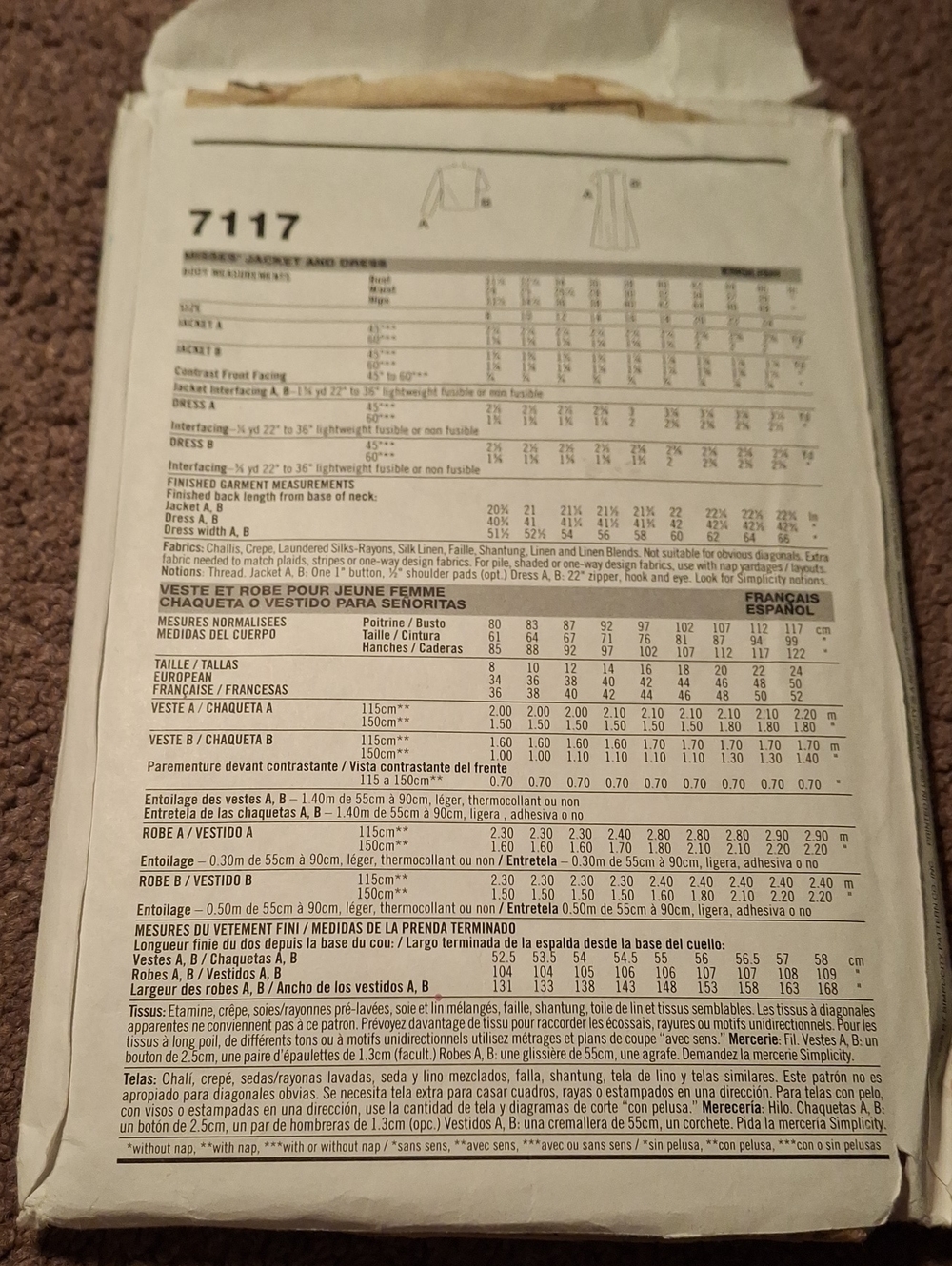 7117 Simplicity Pattern - Picture 2 of 2